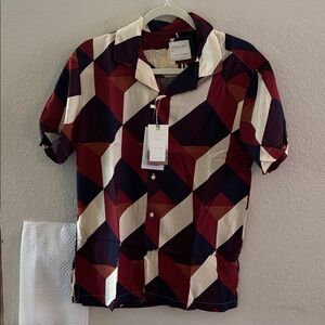 New! With tags Denim & Flower Multicolor Geometric Shirt